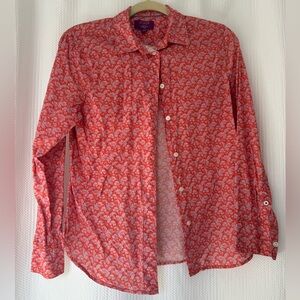 J. Crew Pink/Red Floral Women’s Liberty Button Down Shirt
